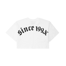 Load image into Gallery viewer, &quot;SINCE 199X&quot; EMBROIDERED CROPPED TOP (WHITE)
